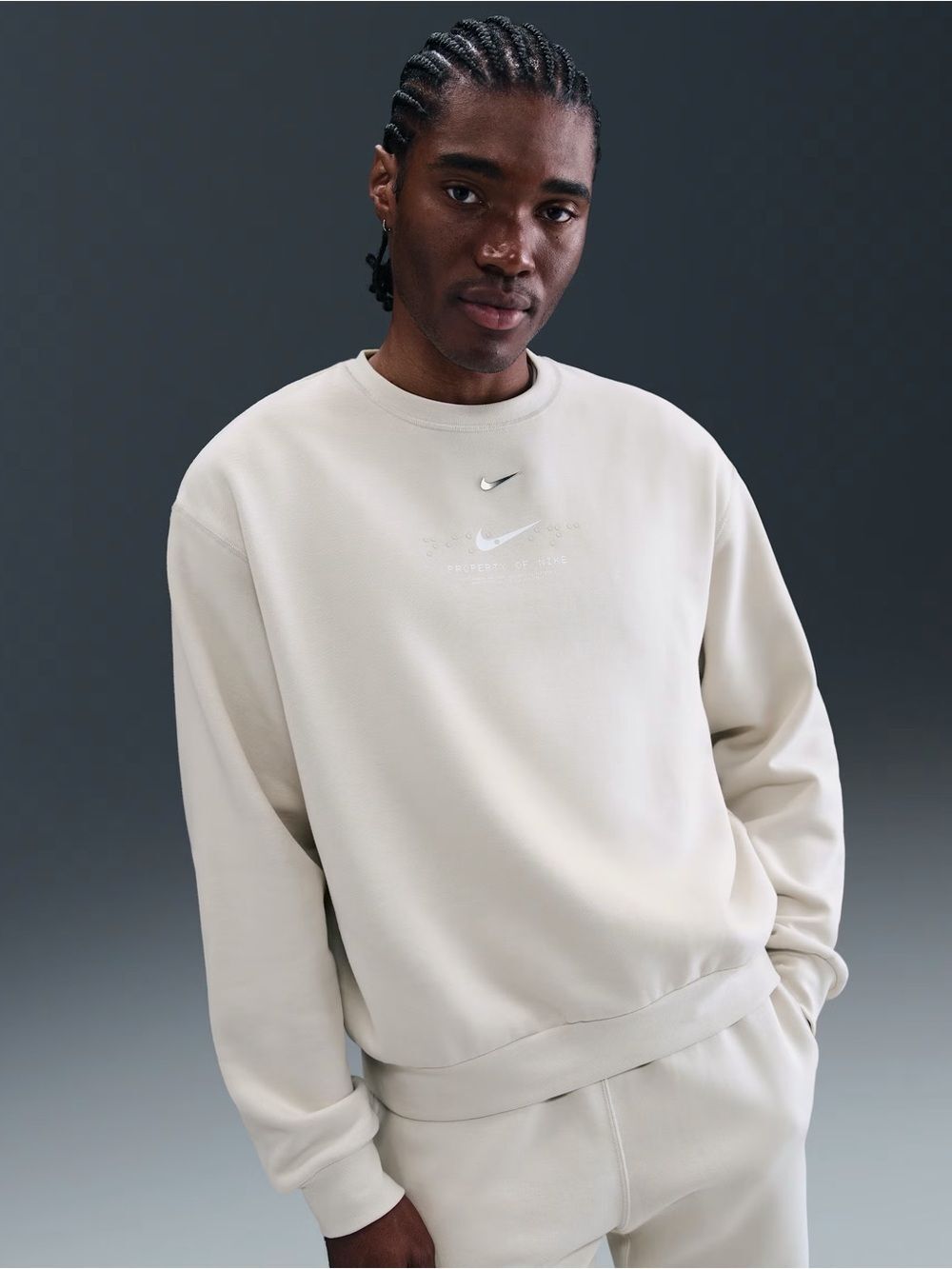 Nike Men's Sportswear Club BB Ski Fleece Crew-Neck Sweatshirt Sz S